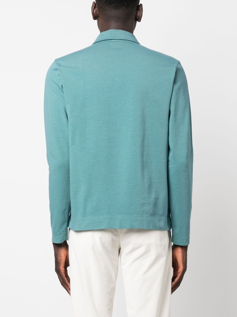 long-sleeved cotton polo shirt - 4