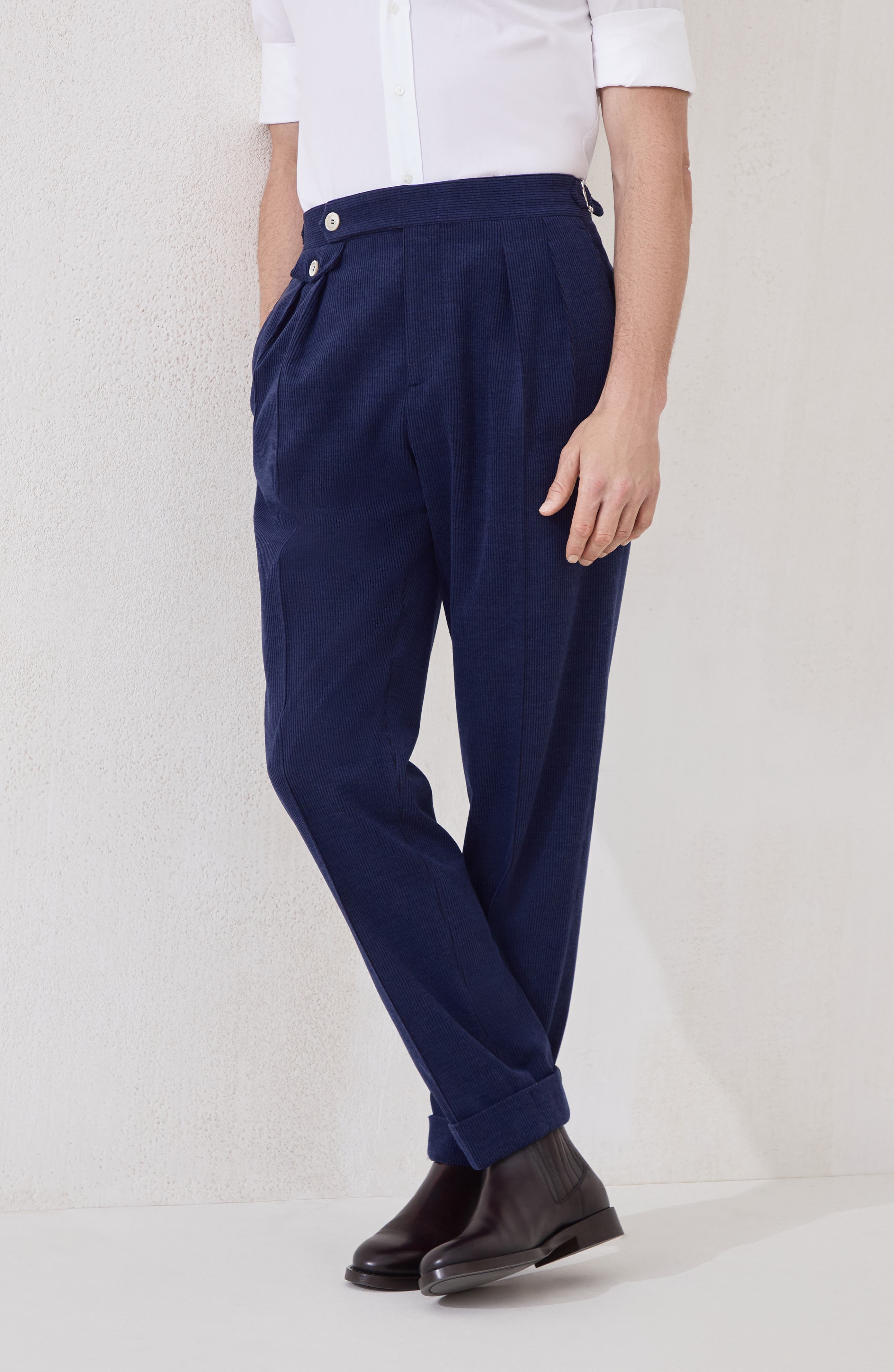 Brunello Cucinelli Double pleated trousers in Sapphire at Nordstrom - 2