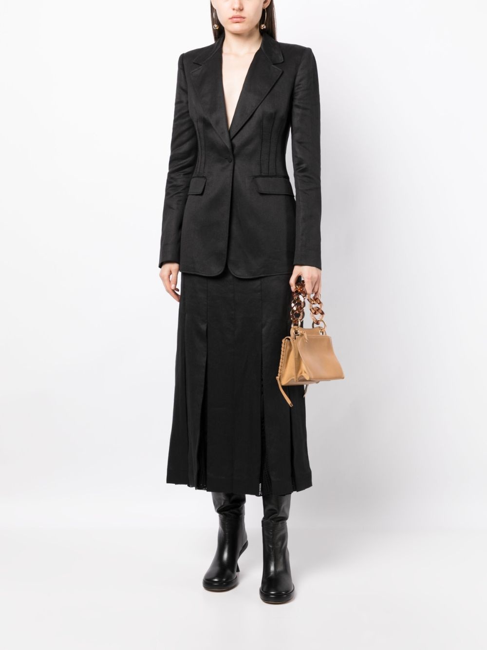 Edith pleated linen skirt - 2