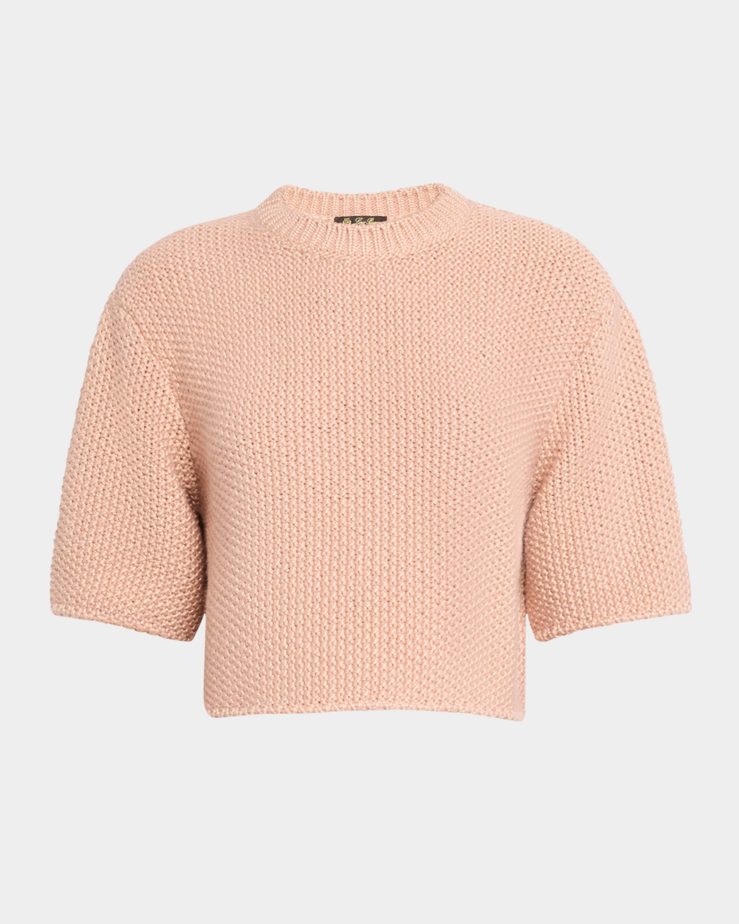 Boccioleto Cashmere-Silk Crewneck Crop Sweater - 2