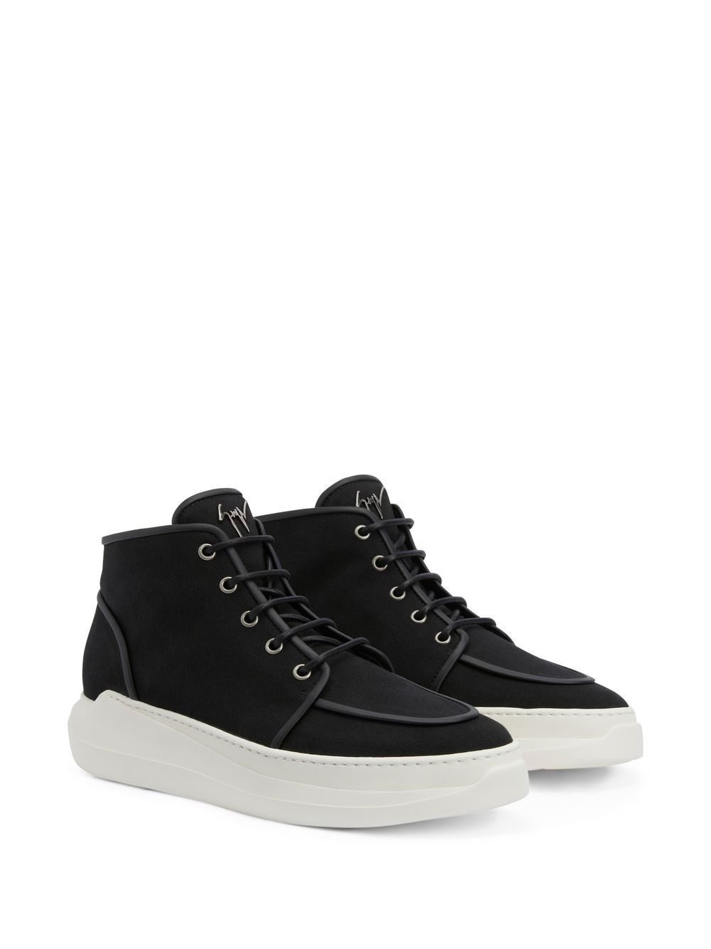 lace-up high-top sneakers - 2