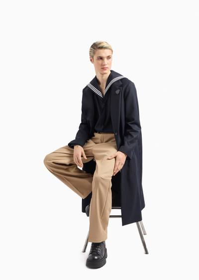 EMPORIO ARMANI Single-breasted trench coat in a heavyweight, virgin wool-blend gabardine outlook