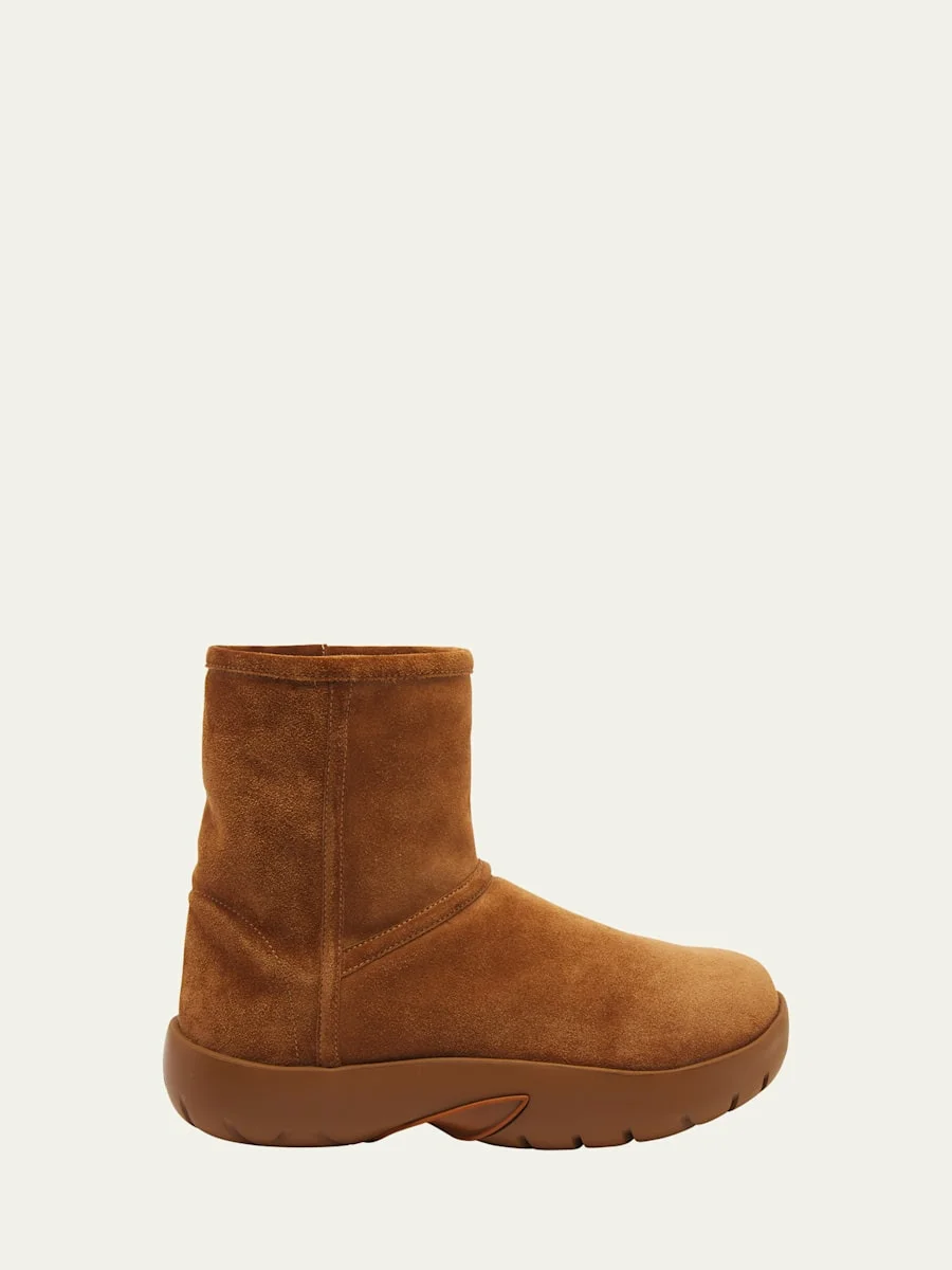 Snap Suede Chunky Ankle Boots - 1