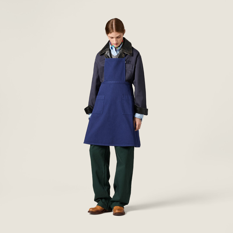 Miu Miu Garment-dyed gabardine apron outlook