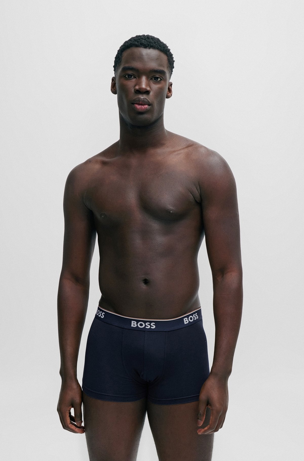 THREE-PACK OF STRETCH-COTTON TRUNKS WITH LOGO WAISTBANDS - 7