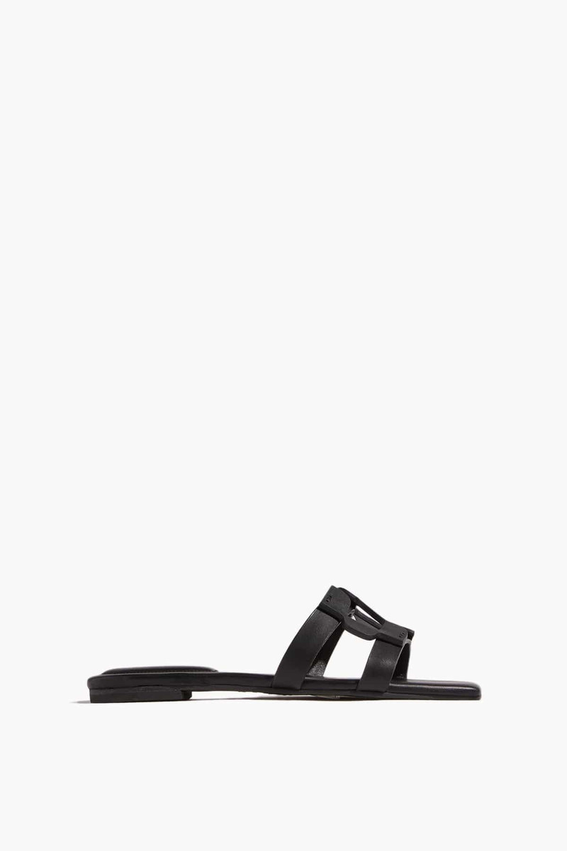 Monogram Flat Slide in Black (TS) - 1