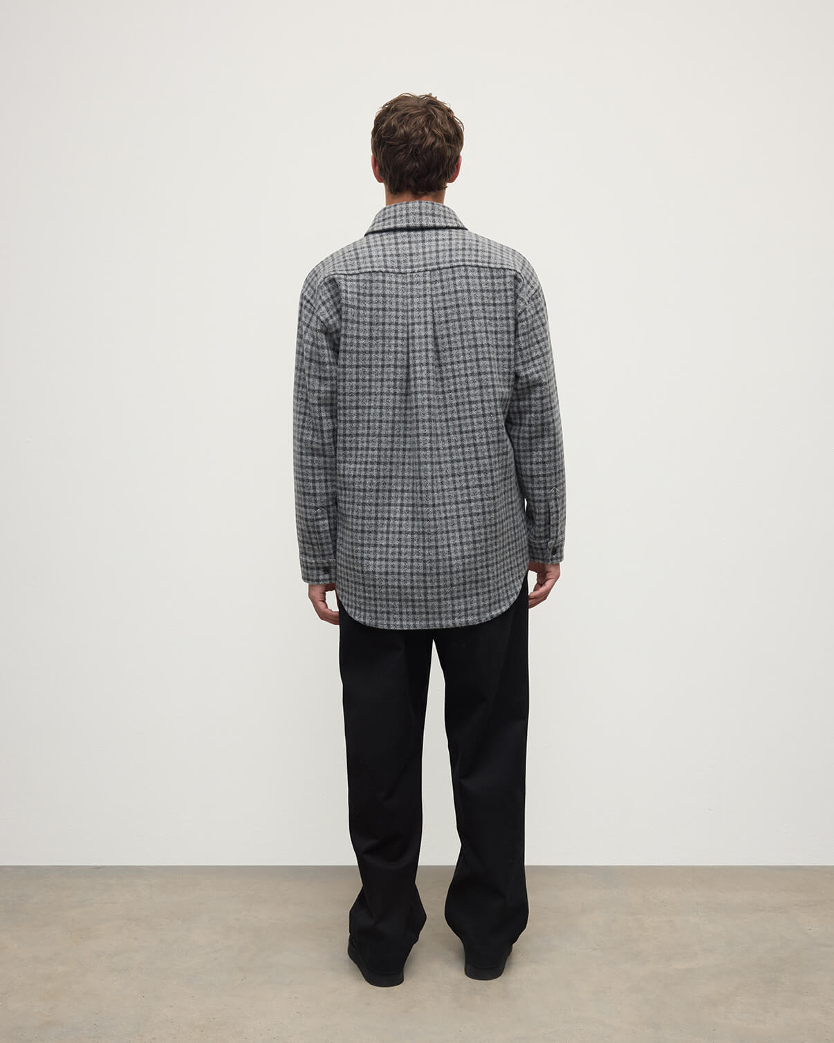 Cashmere Wool Blend Grey Overshirt - 4