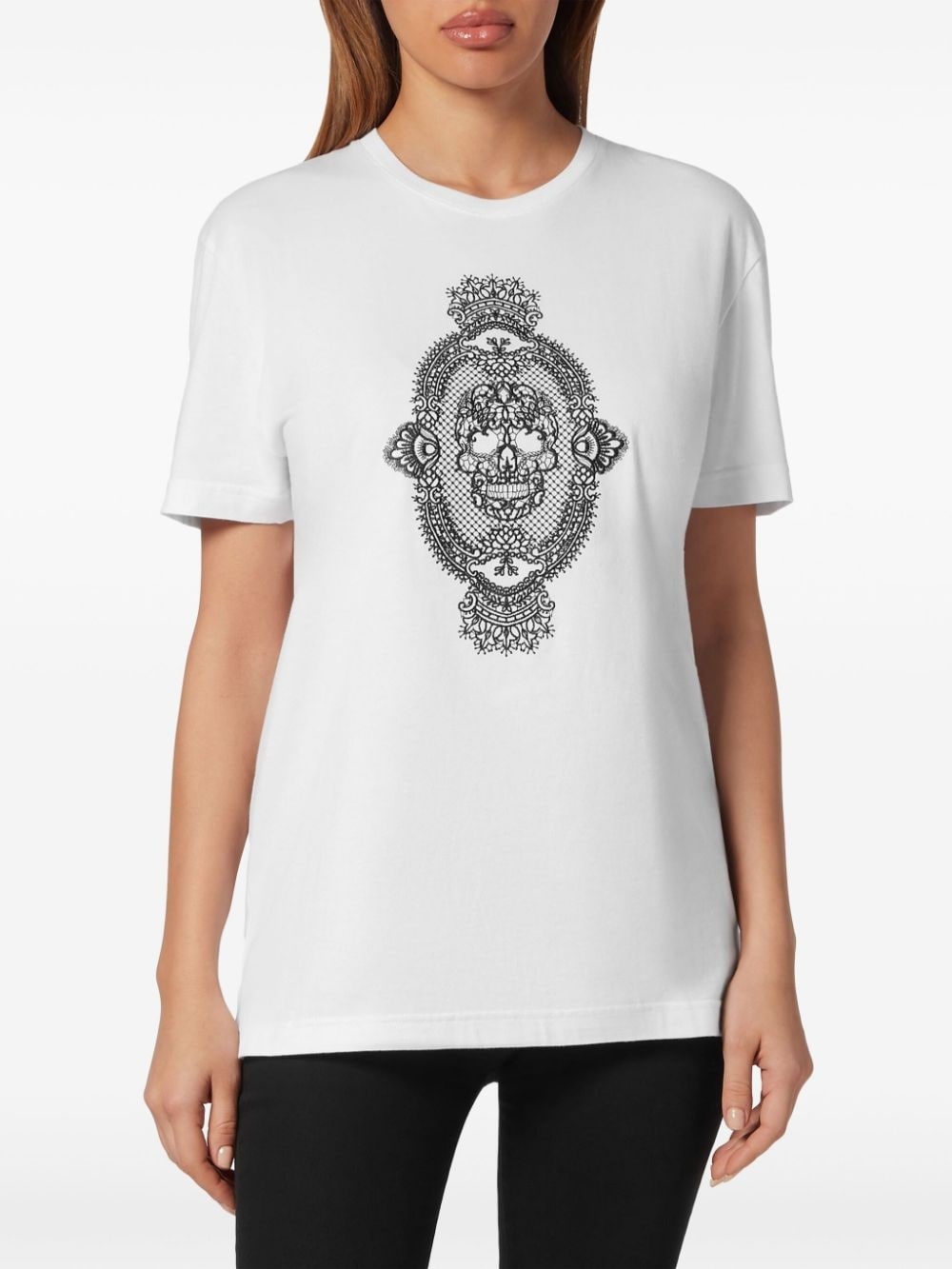 skull-print cotton T-shirt - 2