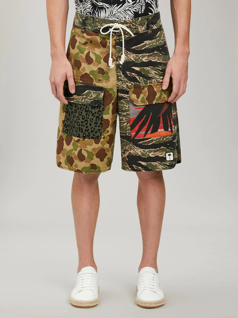 MIXED FABRIC CARGO PANTS 3