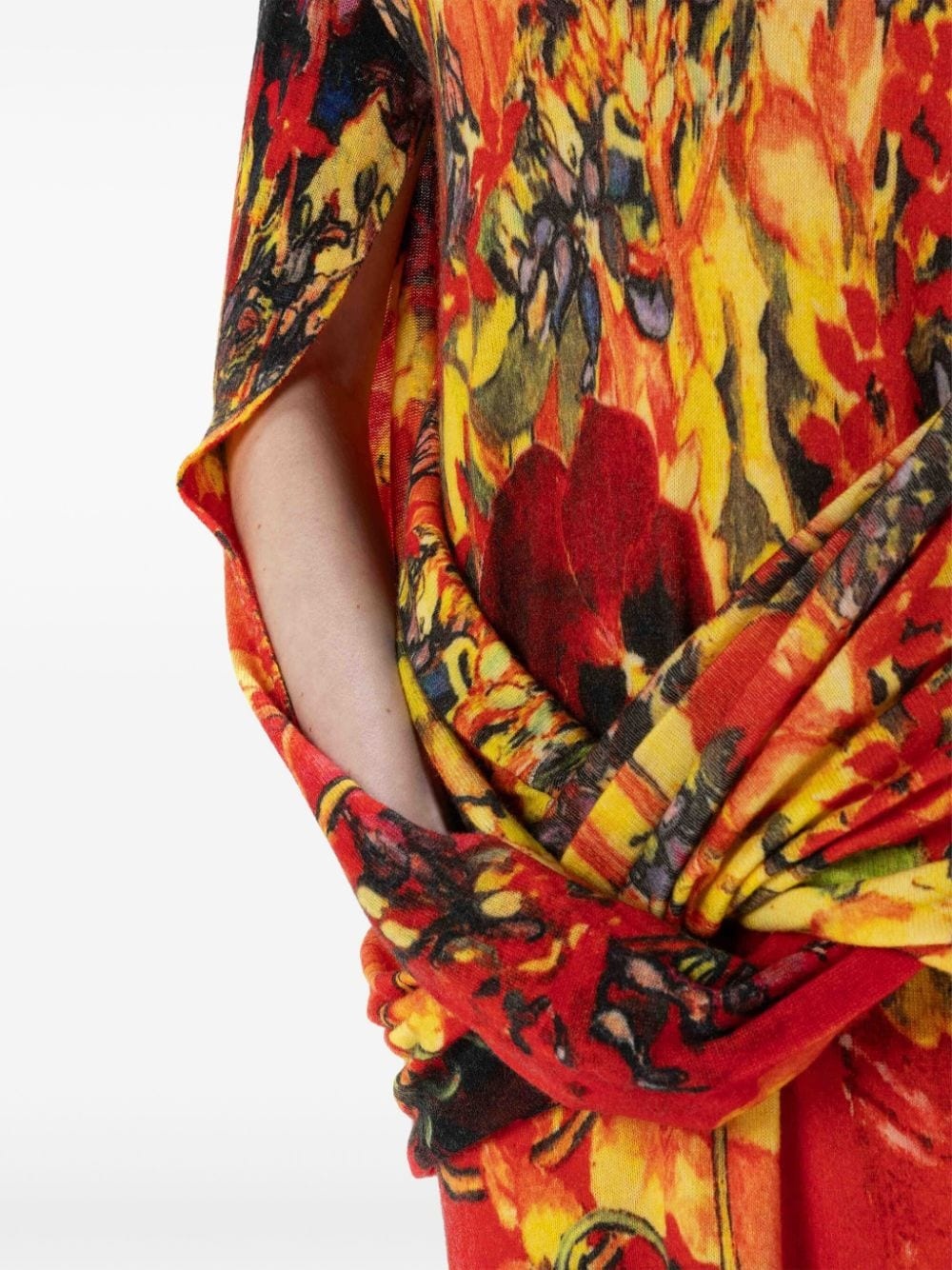 drape-front asymmetric dress - 5
