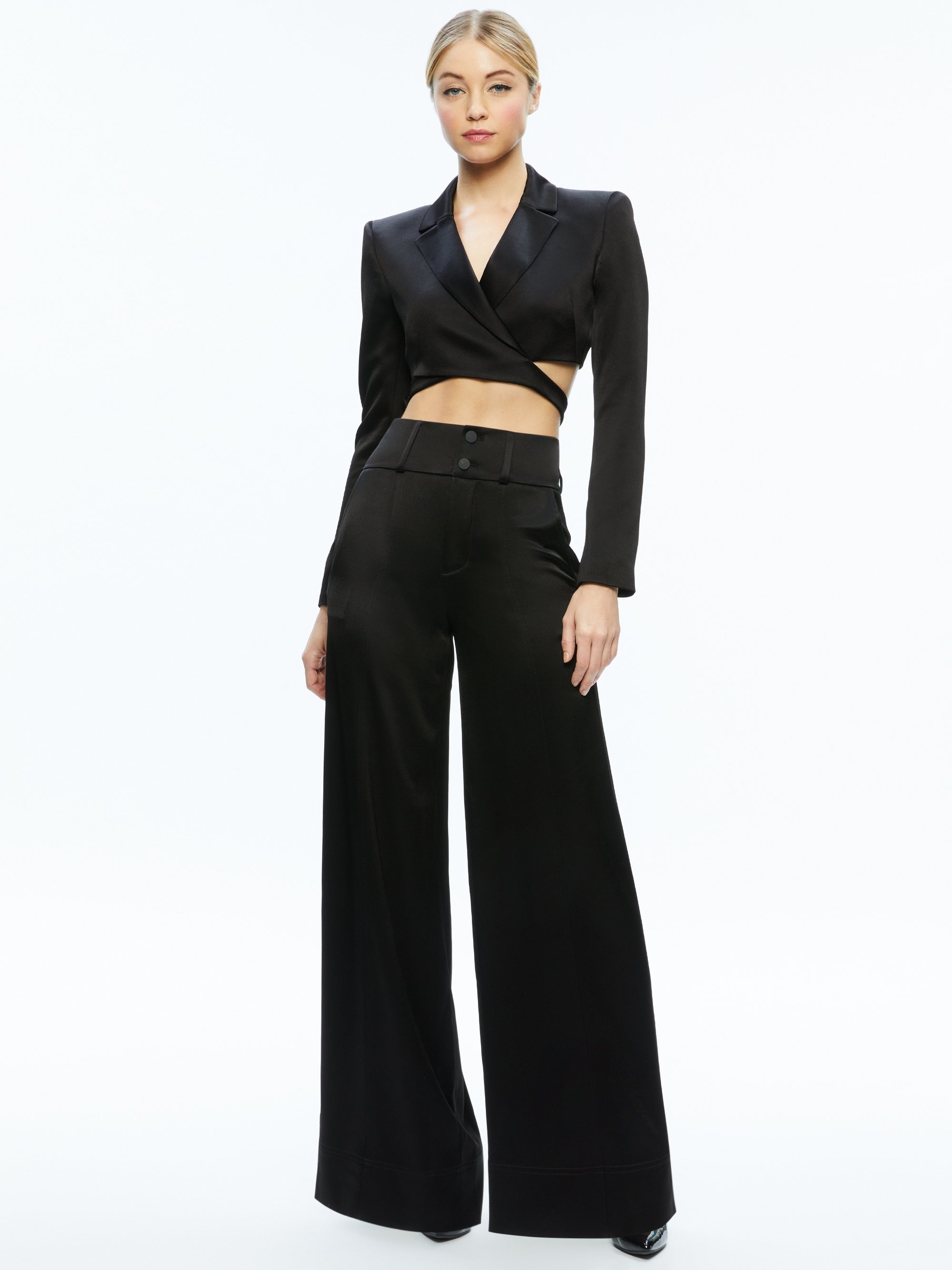 LEONE CROPPED WRAP BLAZER - 3