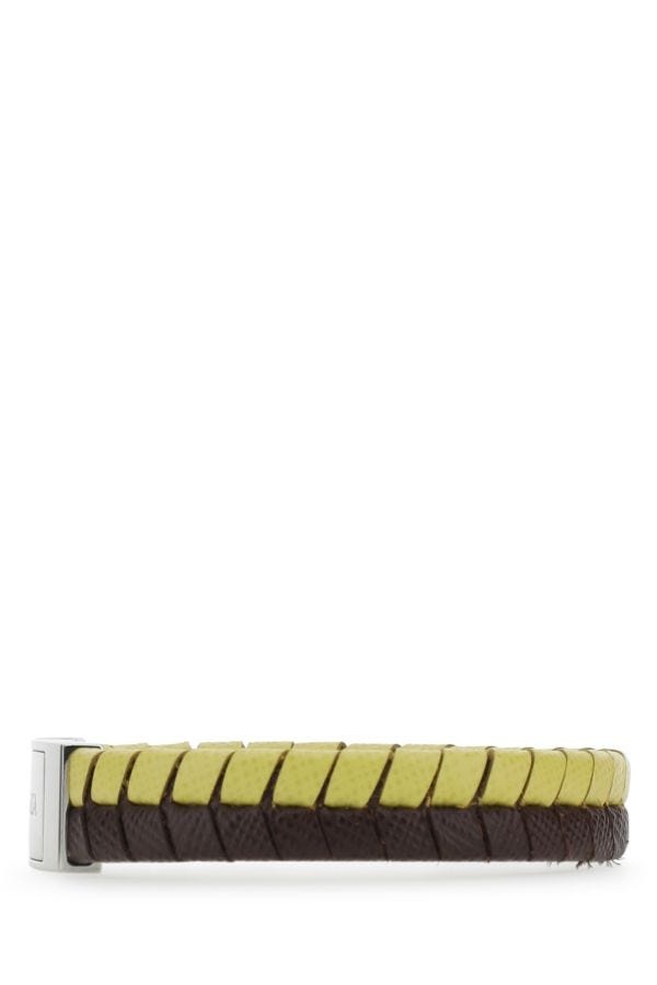 Prada PRADA Two-Tone Leather Bracelet | luosophy | REVERSIBLE