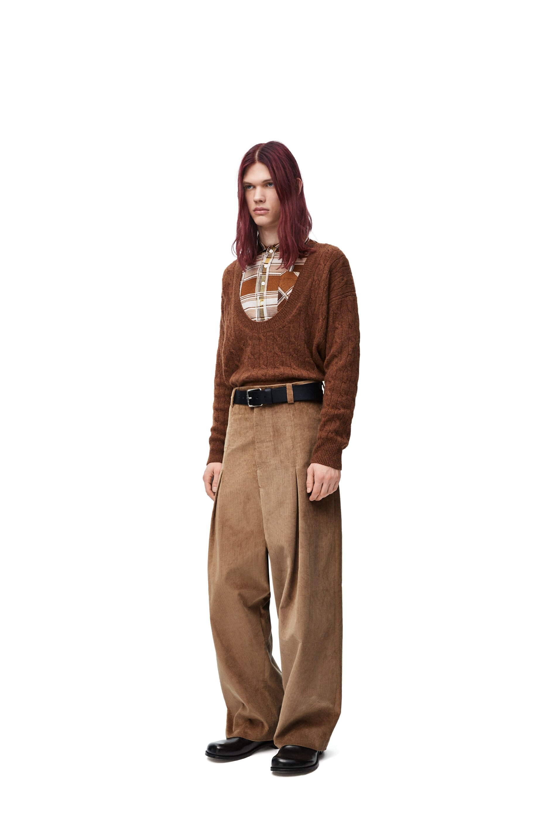Low crotch trousers in cotton and cashmere - 2