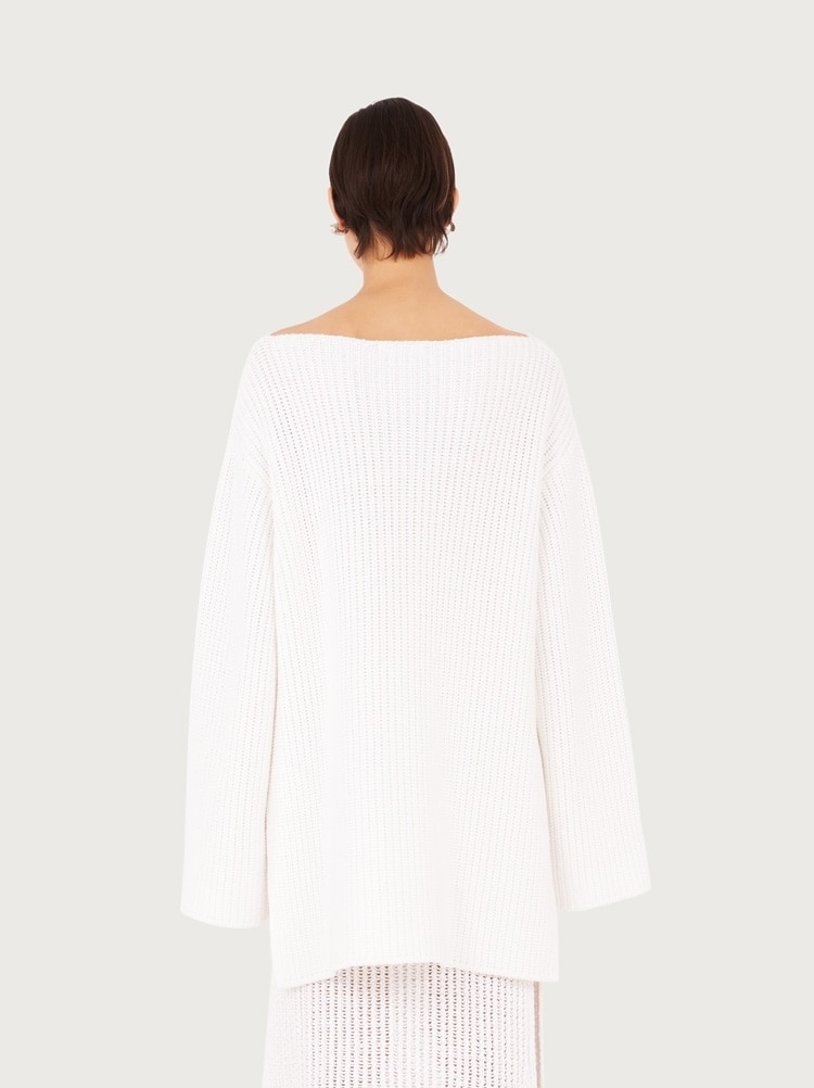 RELAXED FIT BOAT NECK SWEATER - 3