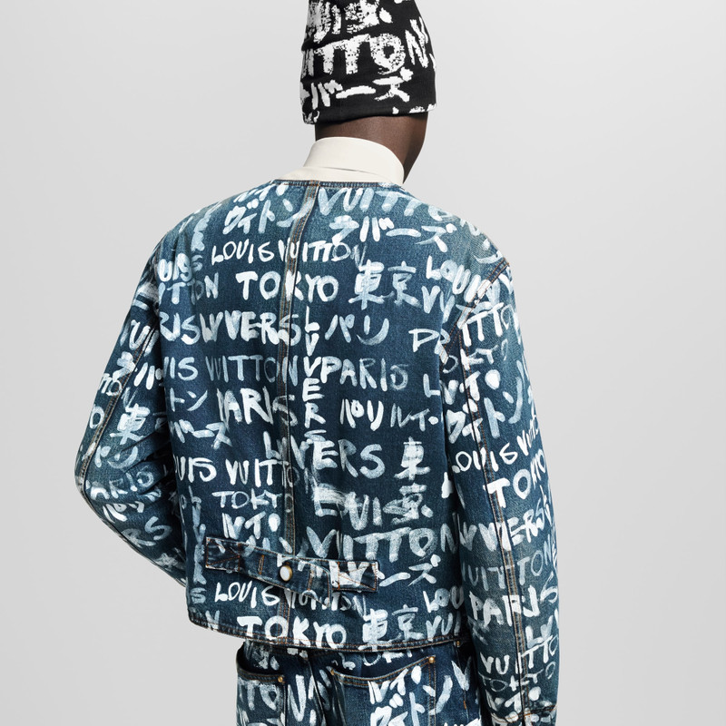 Denim Collarless Jacket 4