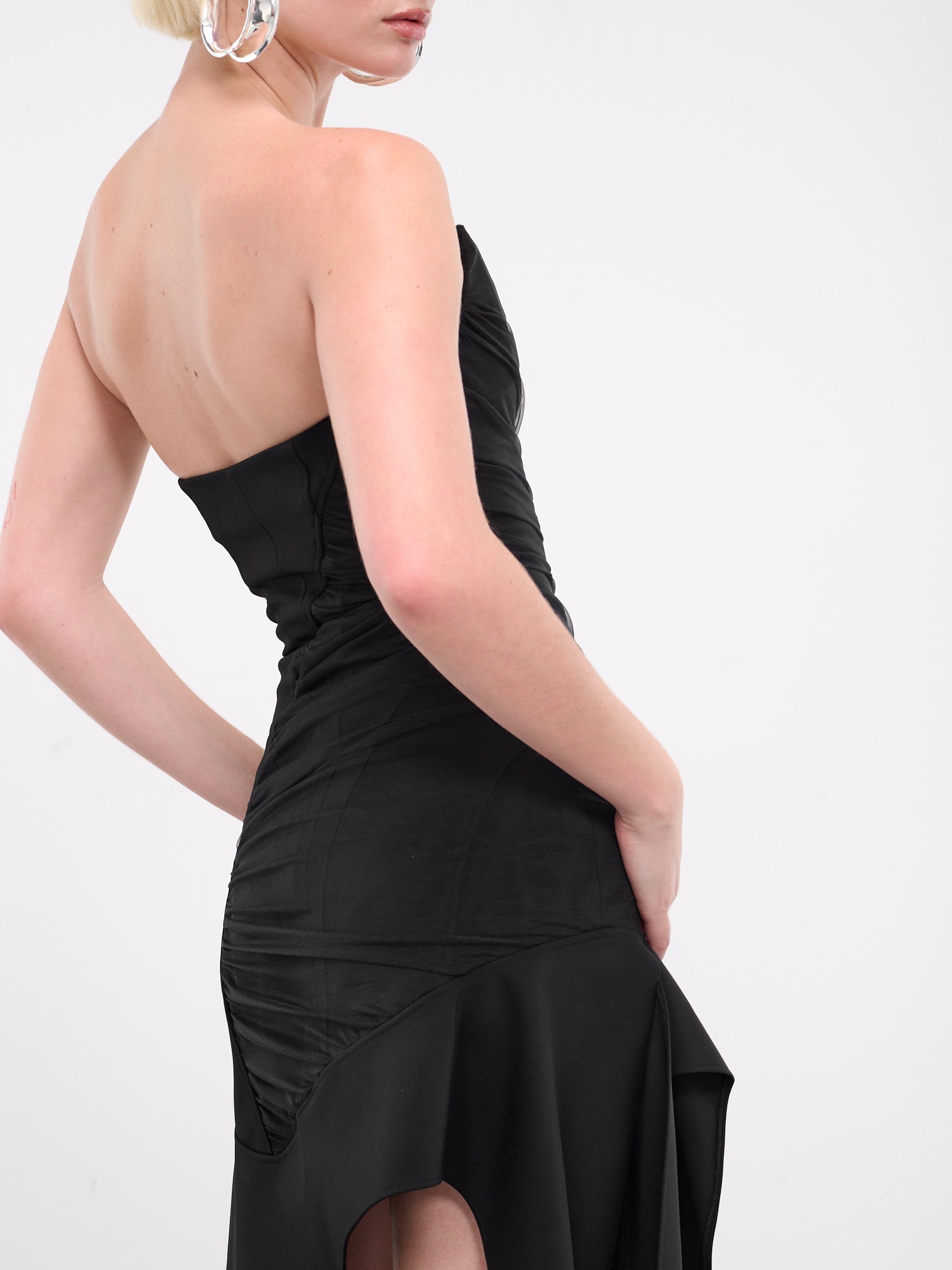 Asymmetric Bustier Dress - 4