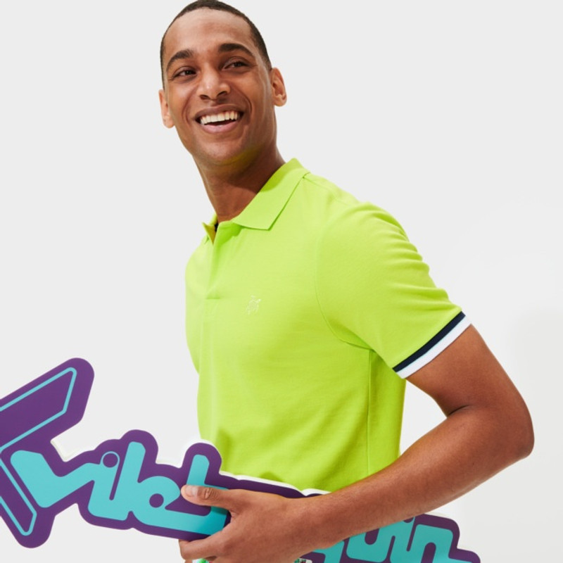 Men Cotton Pique Polo Shirt Solid 6