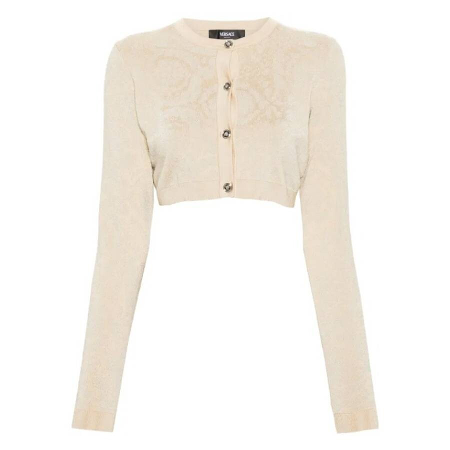 Versace Barocco Lurex Cropped Cardigan - 5