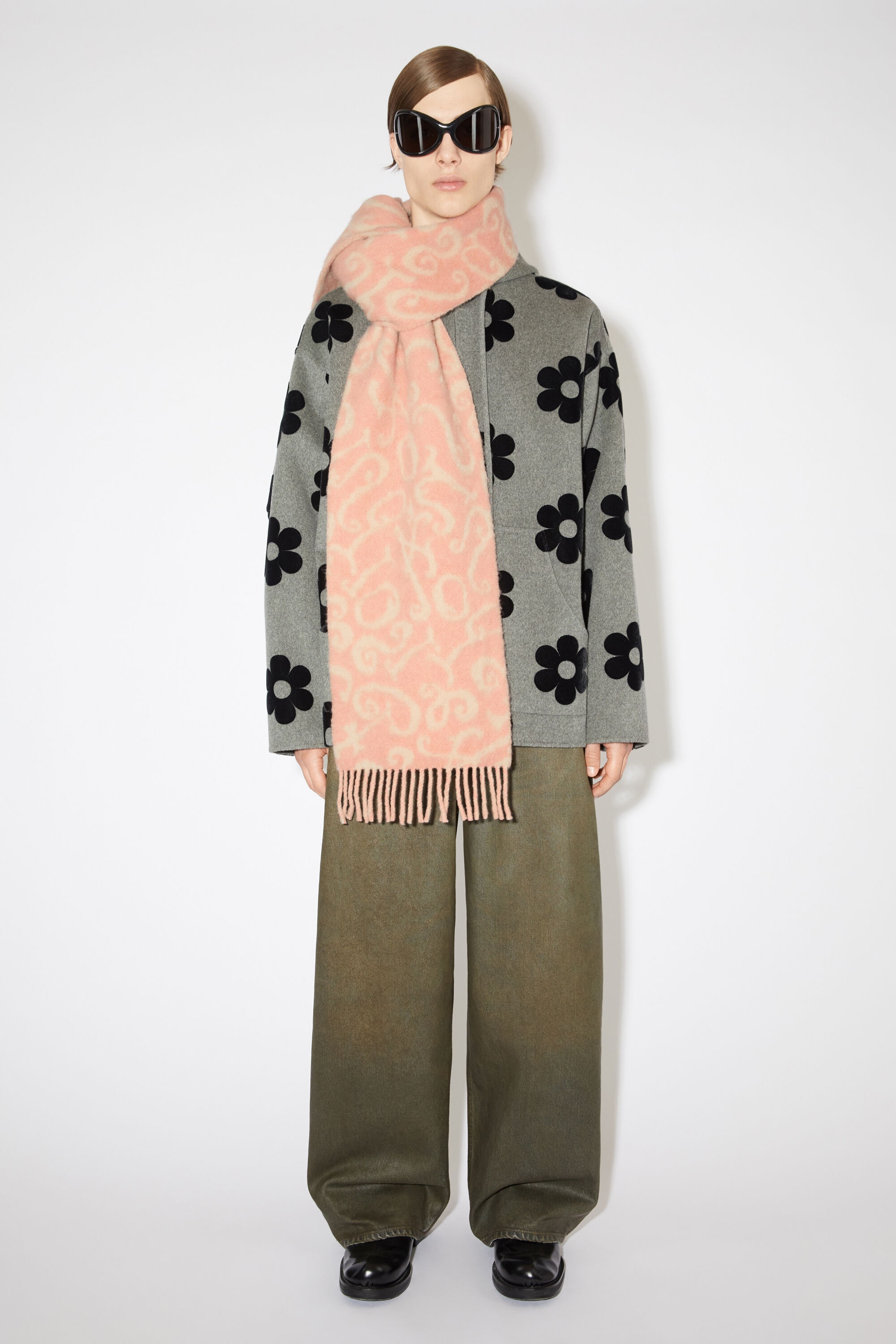 Acne Studios - Monogram jacquard scarf - Pink/light pink