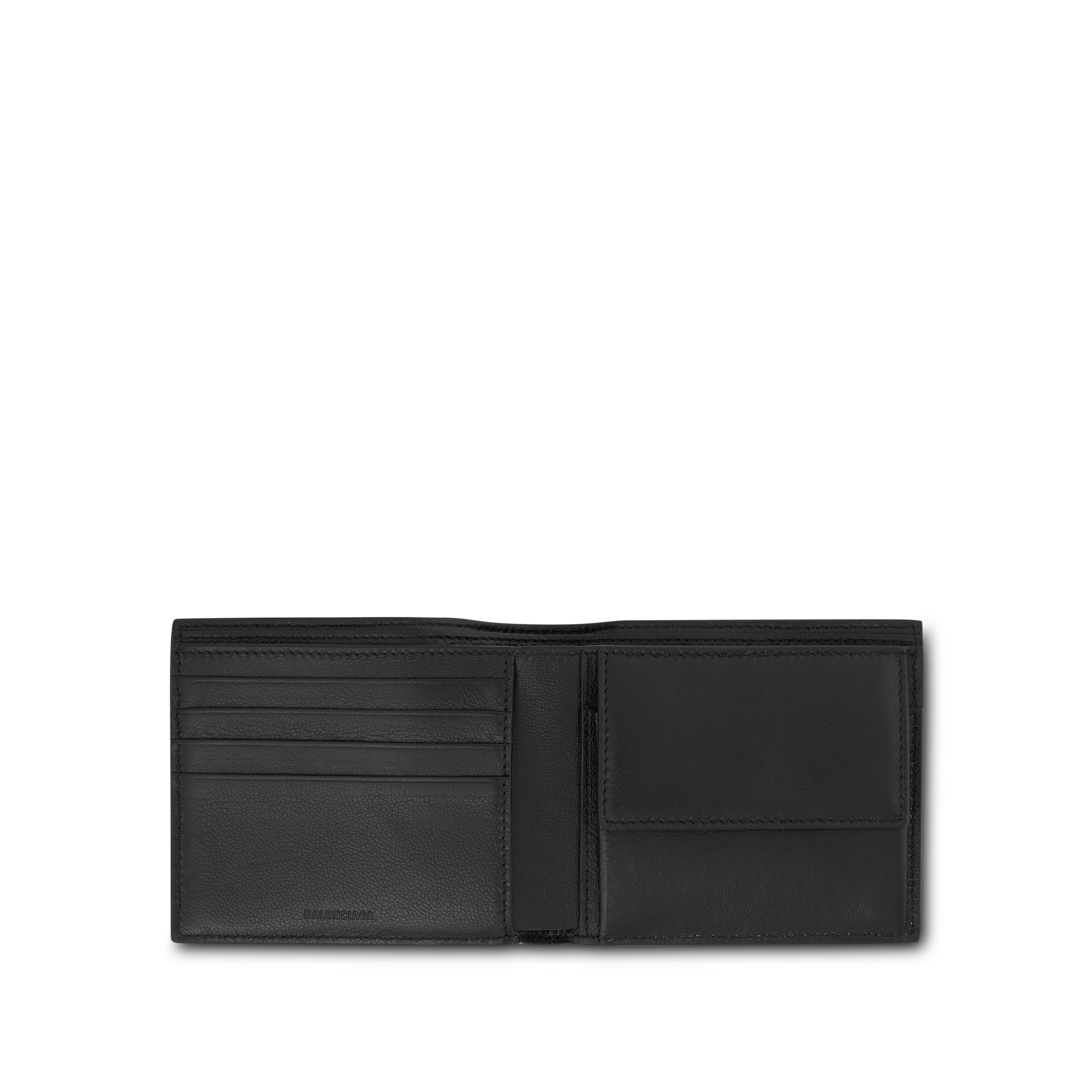 BALENCIAGA Cash Square Folded Coin Wallet in Black/White | REVERSIBLE