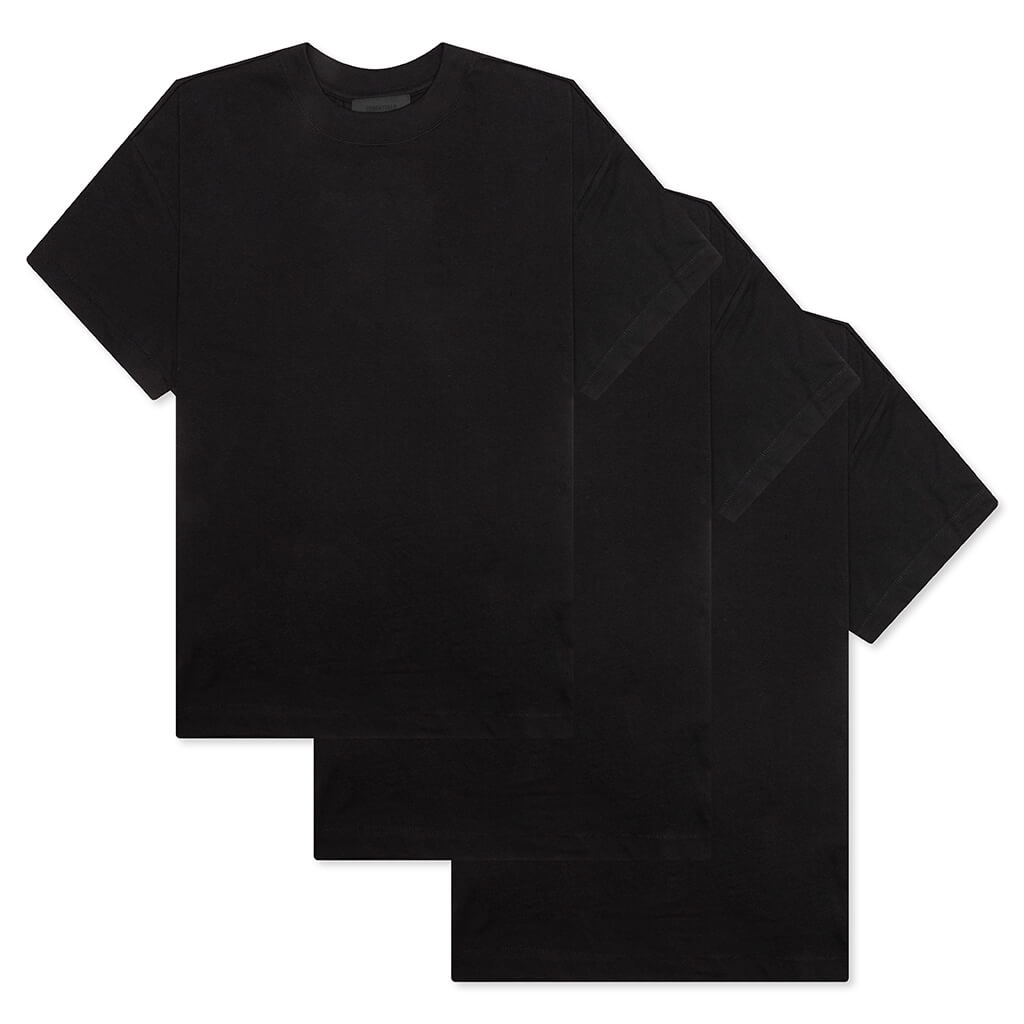 3-PACK ESSENTIAL TEE - BLACK - 1