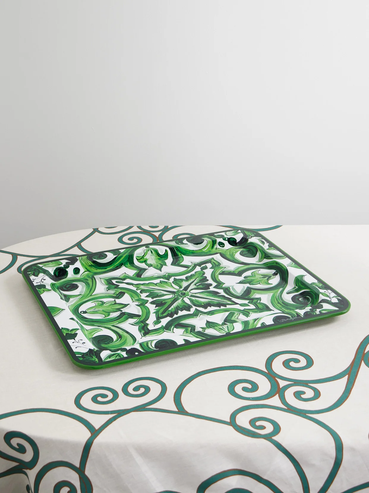 Painted Lacquered Wood Tray - 1