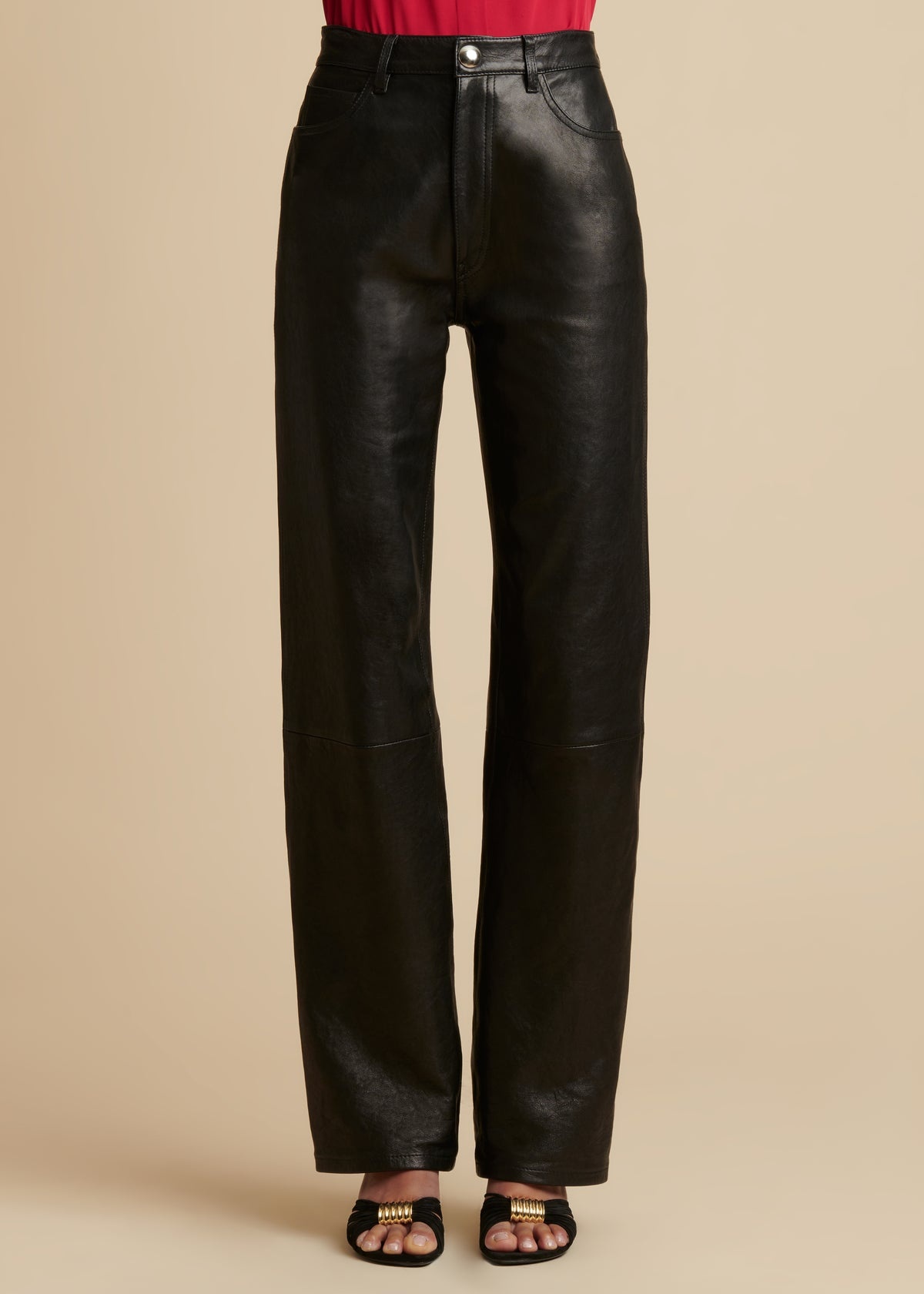 The Danielle Pant in Black Leather - 2