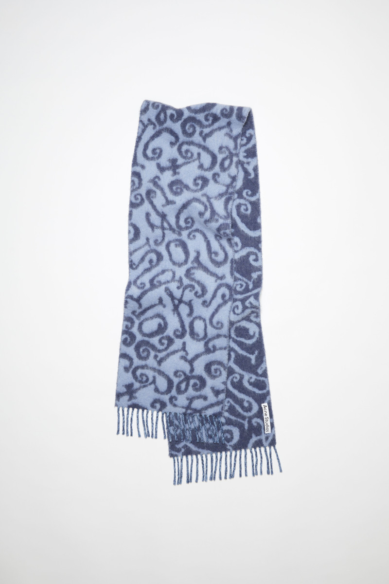 Monogram jacquard scarf - Blue/lilac 1