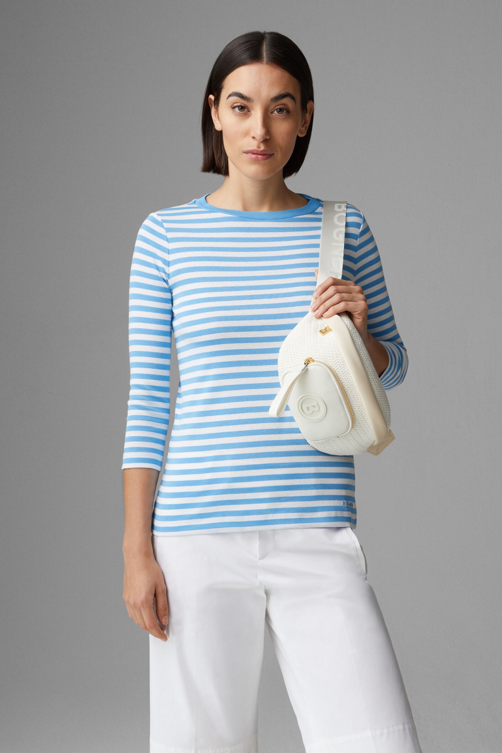 Louna Longsleeve in Light blue/White - 2