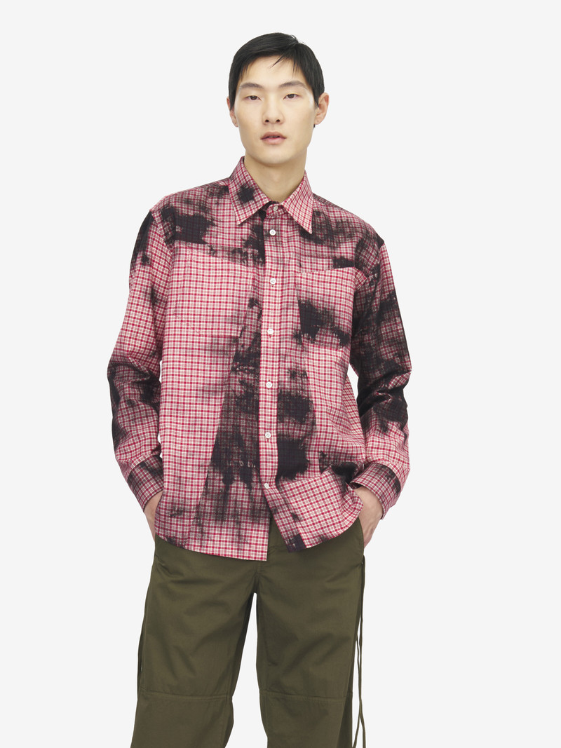 Flannel Check Tie-Dye Shirt 5