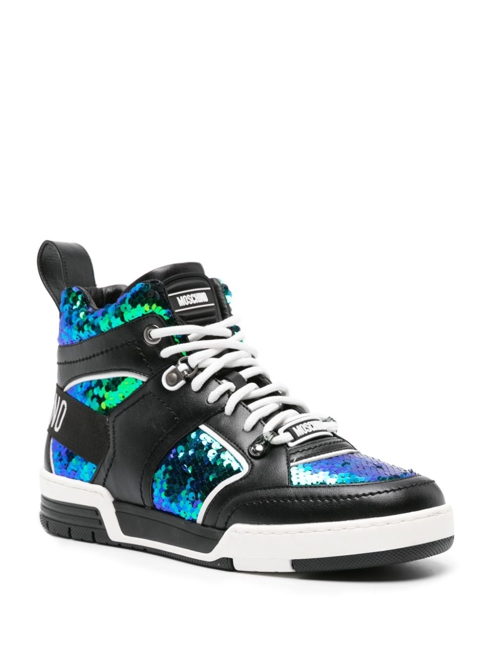 sequin-embellished high-top sneakers - 2