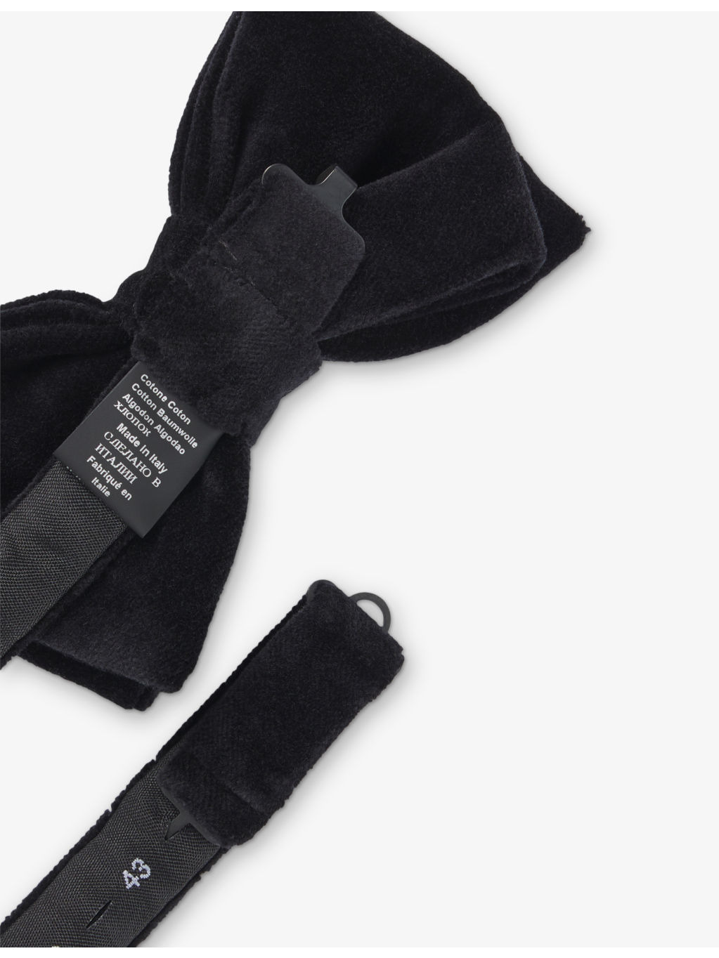 Pre-tied cotton-velvet bow tie - 4