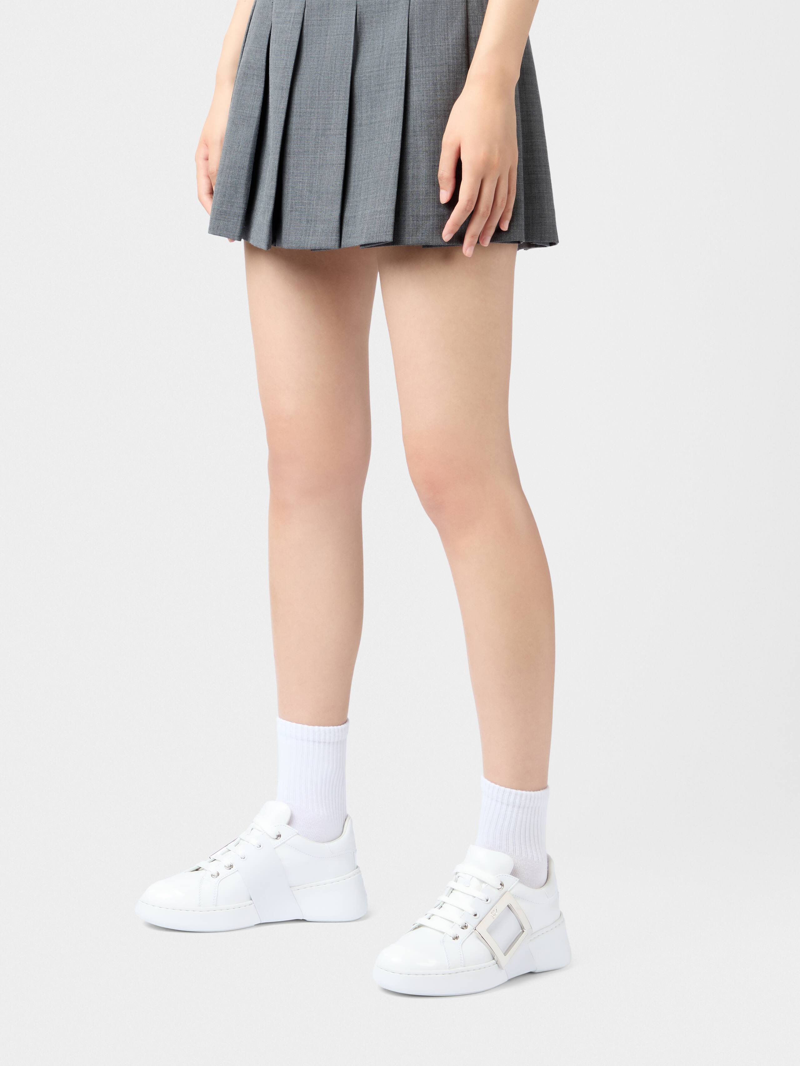Viv' Skate Metal Buckle Sneakers in Soft Leather - 10
