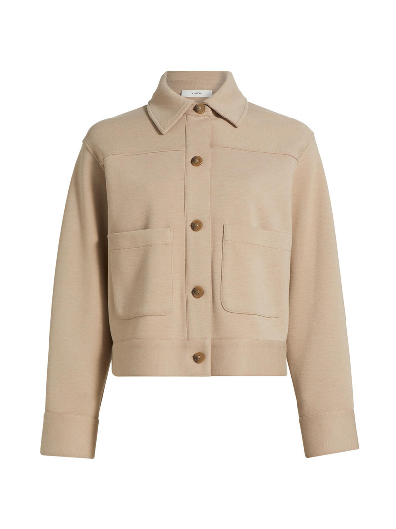 Women's Button-Front Crop Jacket - Light Sandbar 1