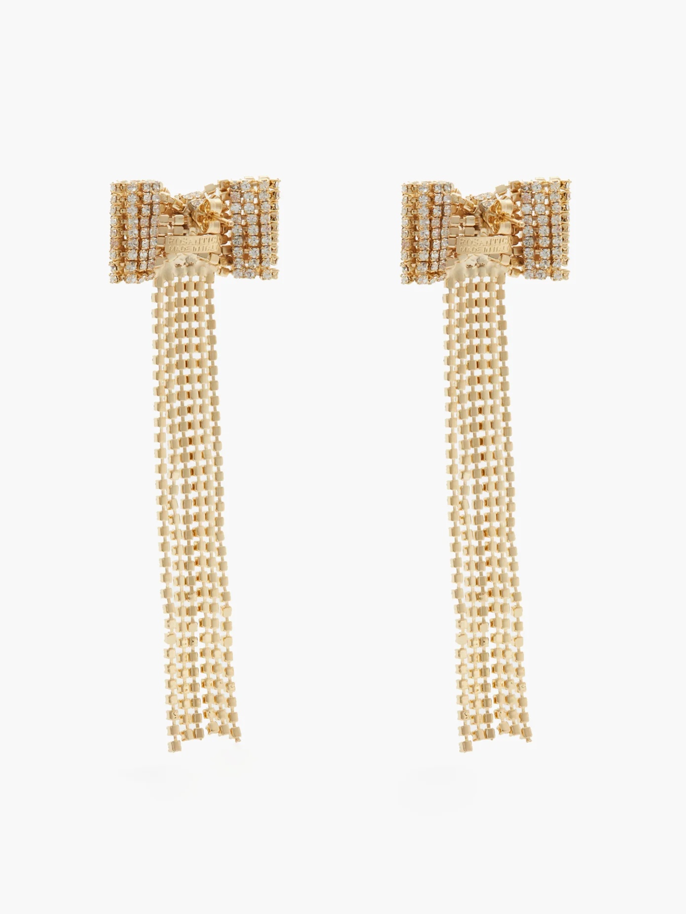 Campana crystal-embellished bow earrings - 5