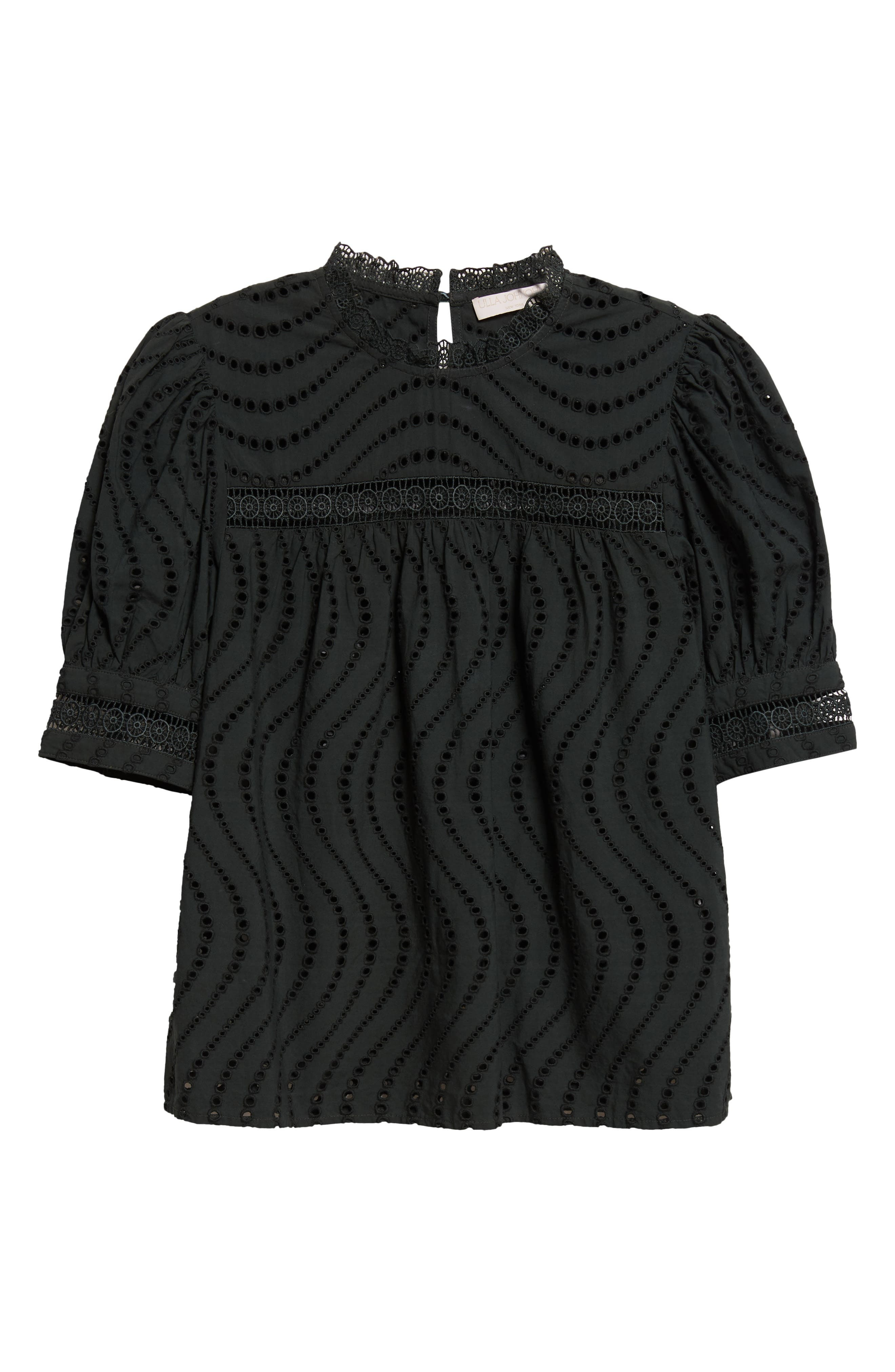 Ulla Johnson Virginia Lace Collar Puff Sleeve Top in Cypress at Nordstrom - 6