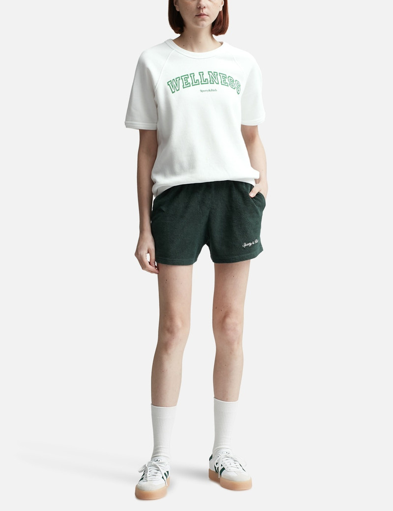 Sporty & Rich WELLNESS IVY SHORT SLEEVE SOFT CREWNECK WHITE/VERDE outlook