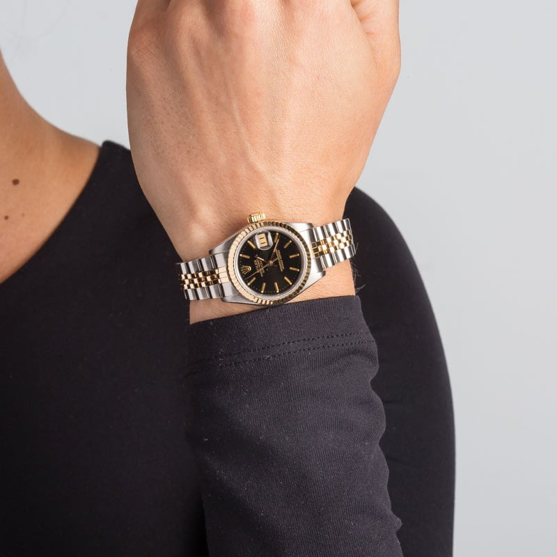 Ladies Rolex Datejust 69173 Black Dial - 6