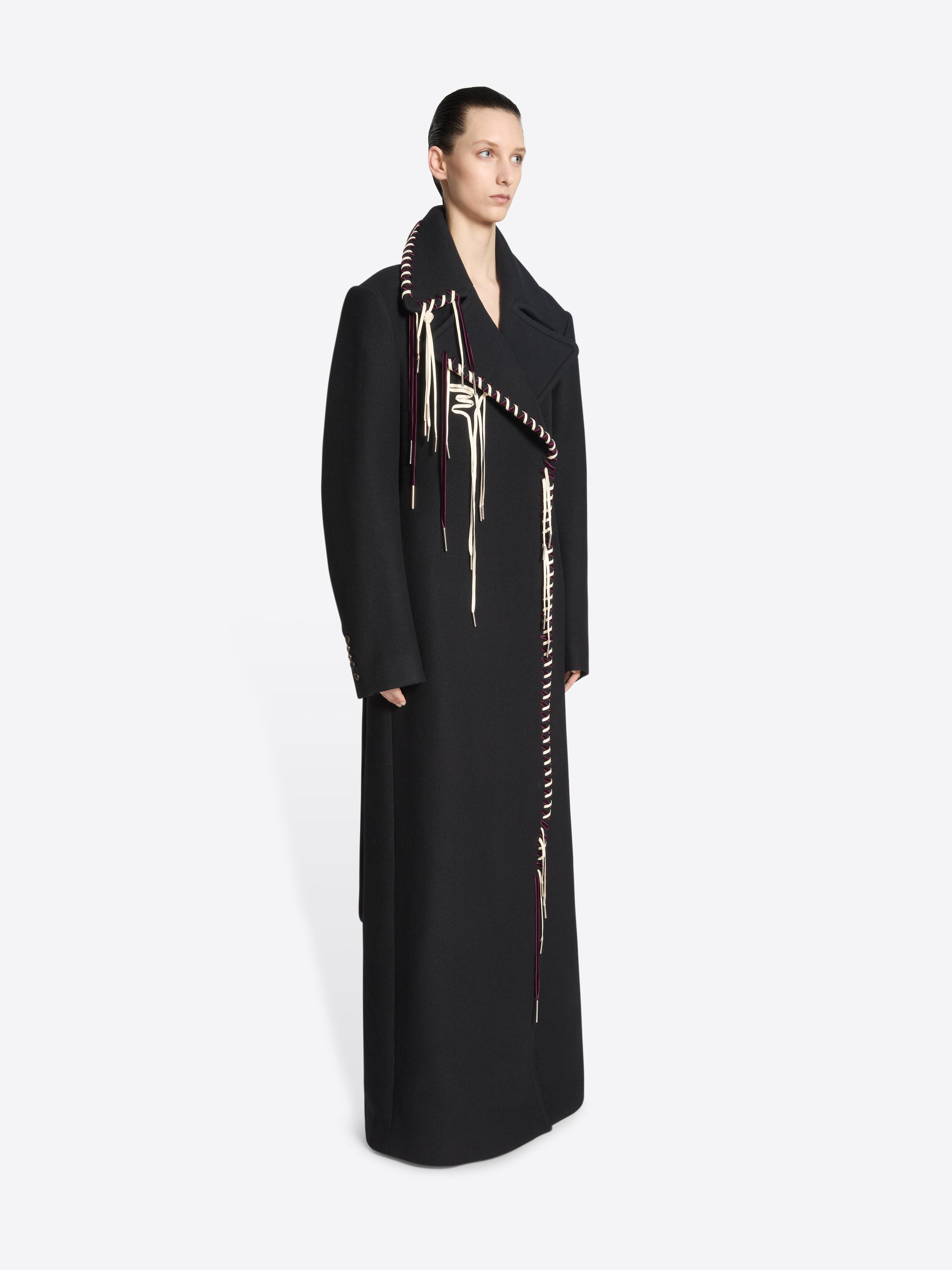EMBELLISHED WOOL COAT - 3