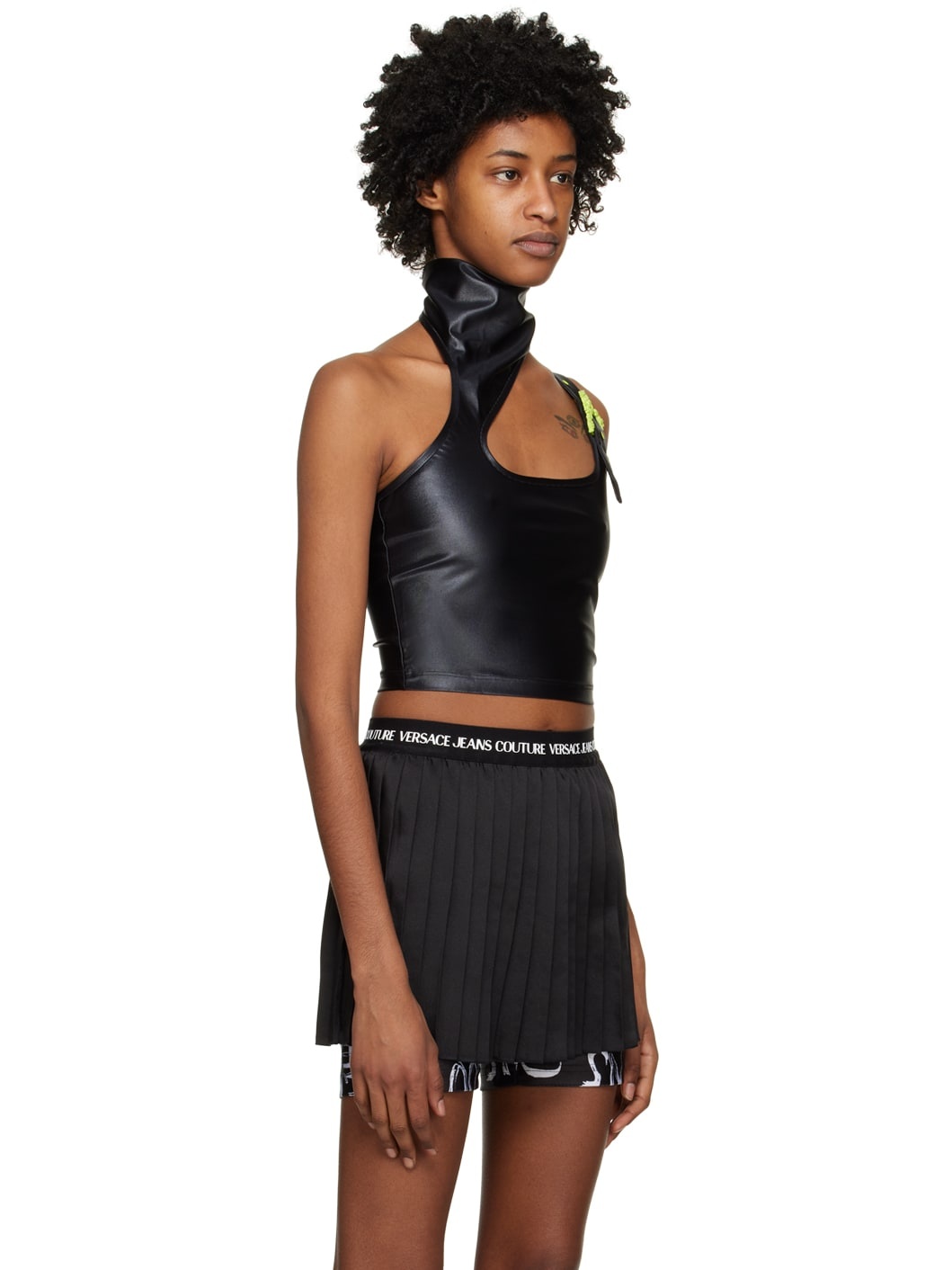 Black Baroque Buckle Tank Top - 2