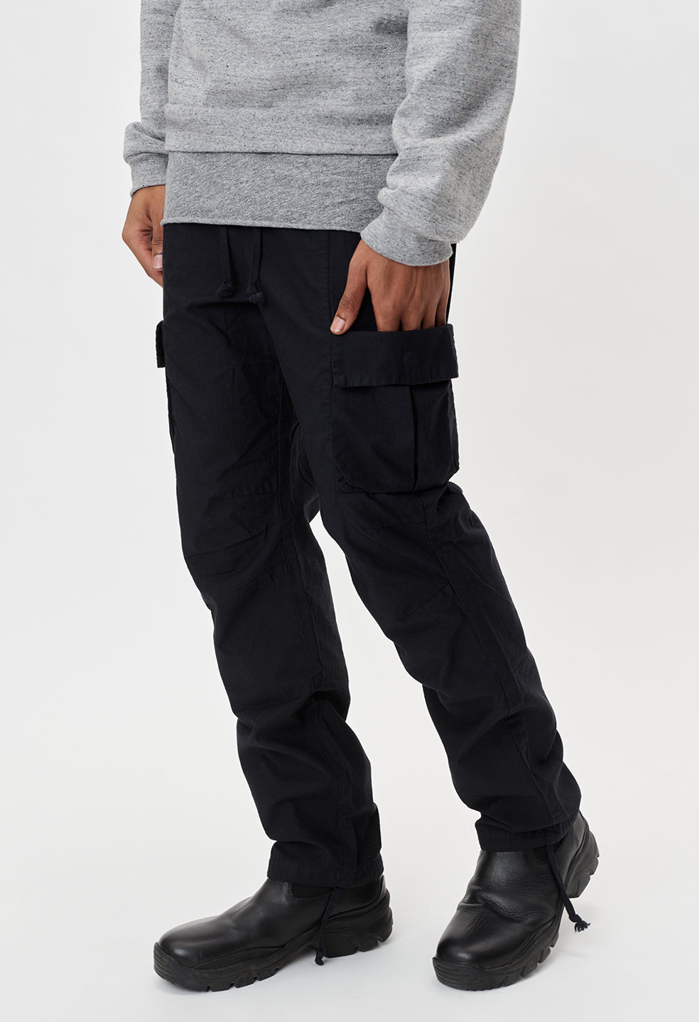 BACK SATEEN CARGO PANTS - 2