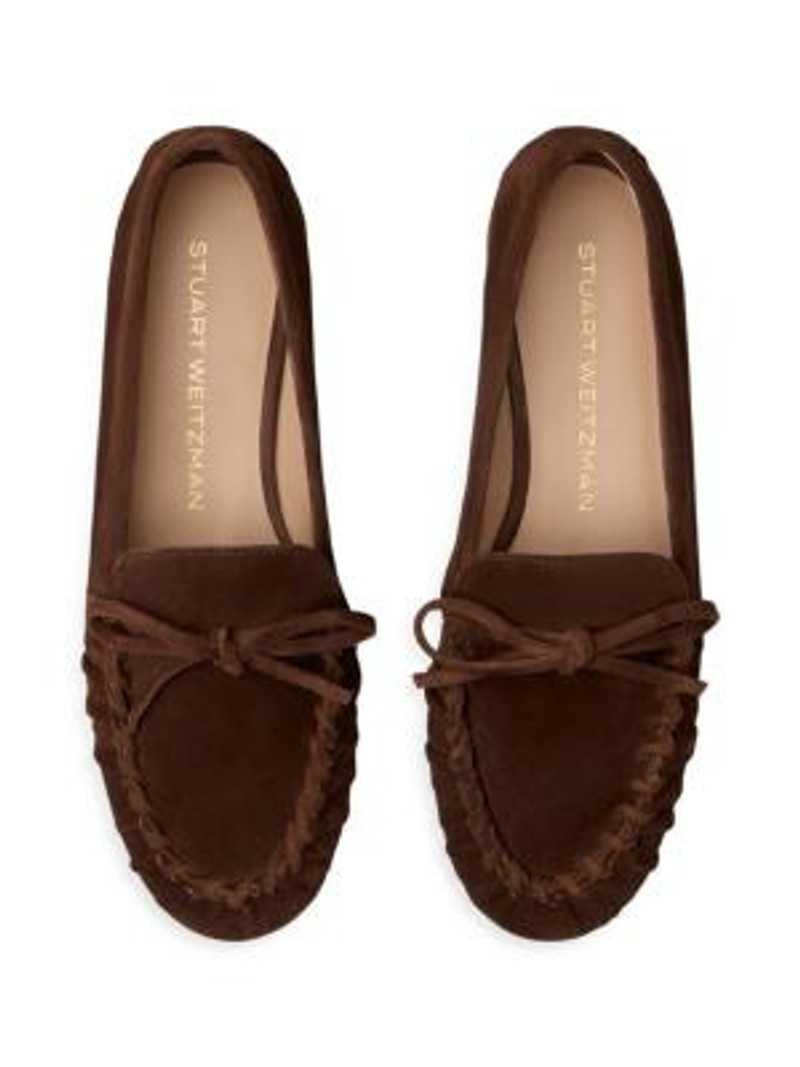Women's Britt Bow Suede Loafers - Walnut 4