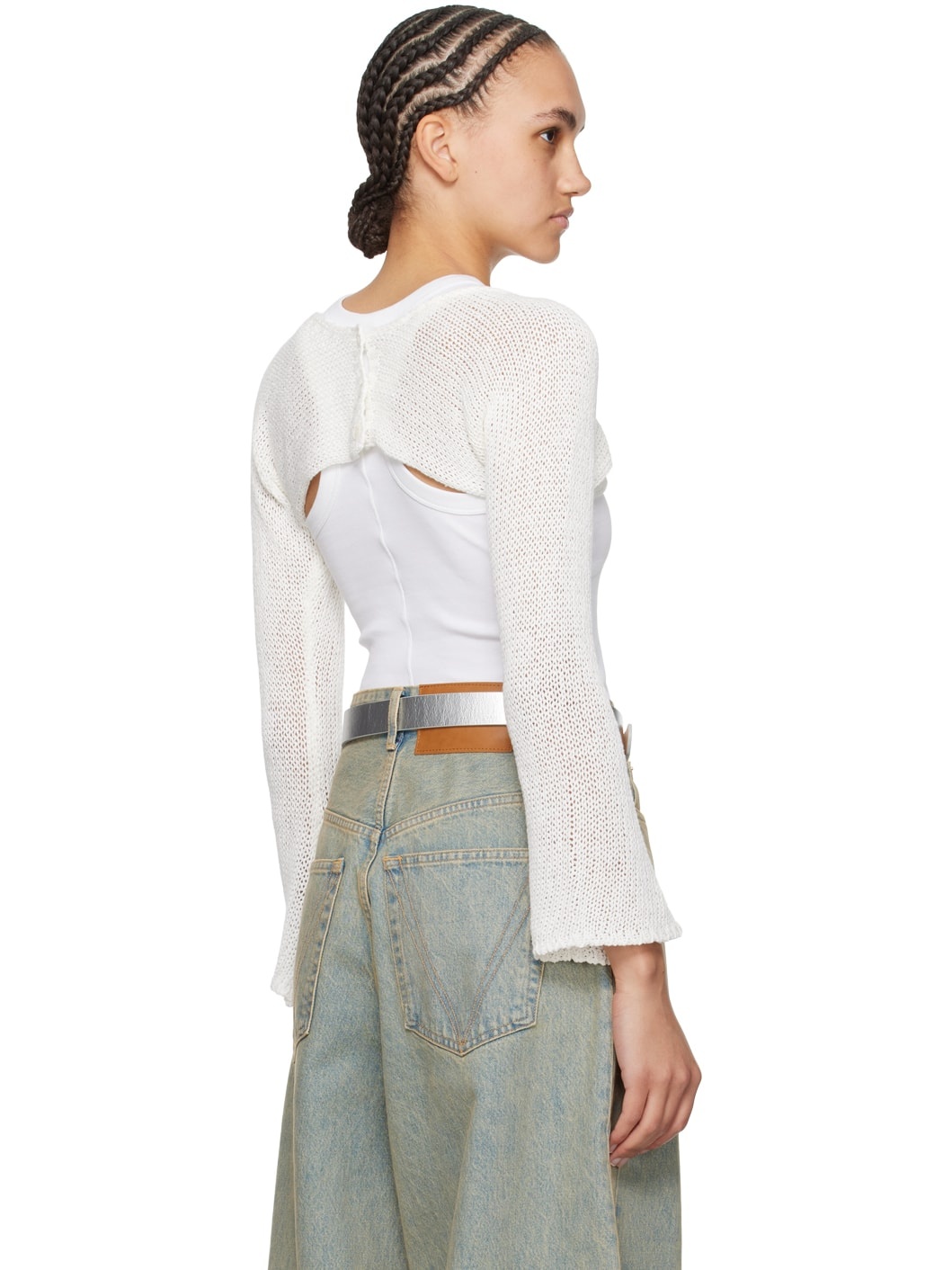 SSENSE Exclusive White Bolero Cardigan - 3