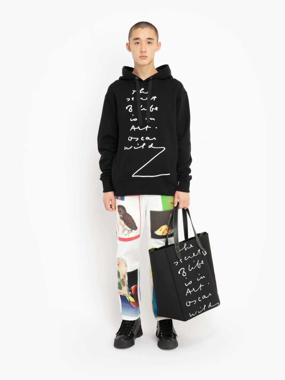 OSCAR WILDE CAPSULE: QUOTE PRINT RELAXED FIT HOODIE - 3