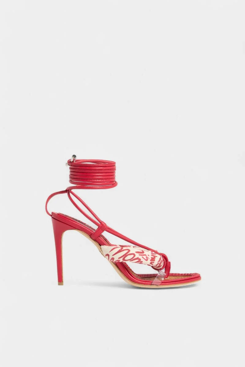 REBEL HIBISCUS HEELED SANDALS - 1