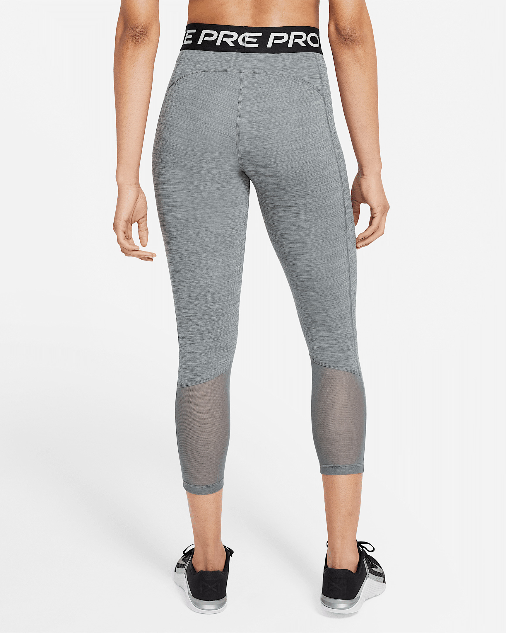 Nike Pro Women's Mid-Rise Crop Mesh Panel Leggings - 2