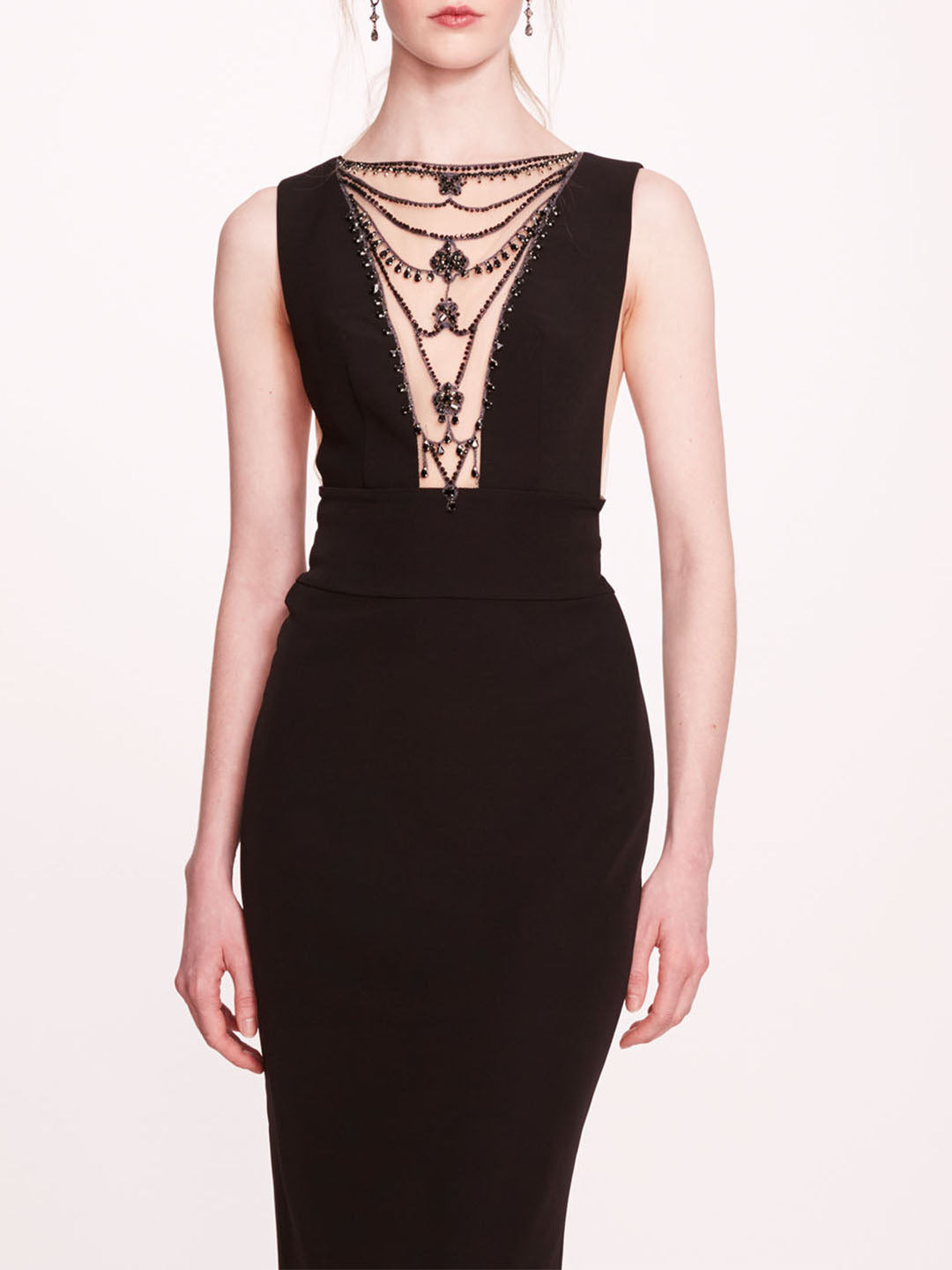 JEWEL EMBELLISHED COLUMN GOWN - 4