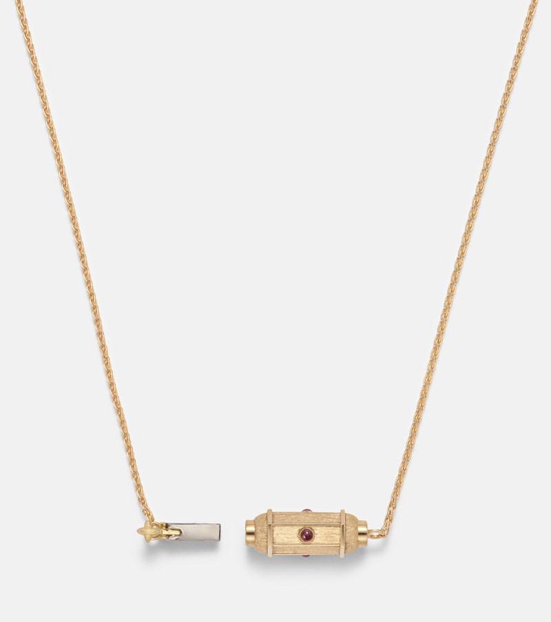 Coco Micro 18kt gold locket necklace with rubies 6