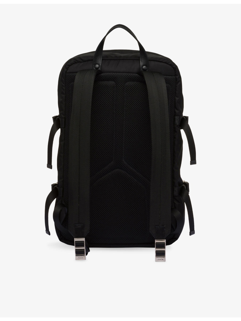Brand-Plaque Nylon and Saffiano-Leather Backpack - 4