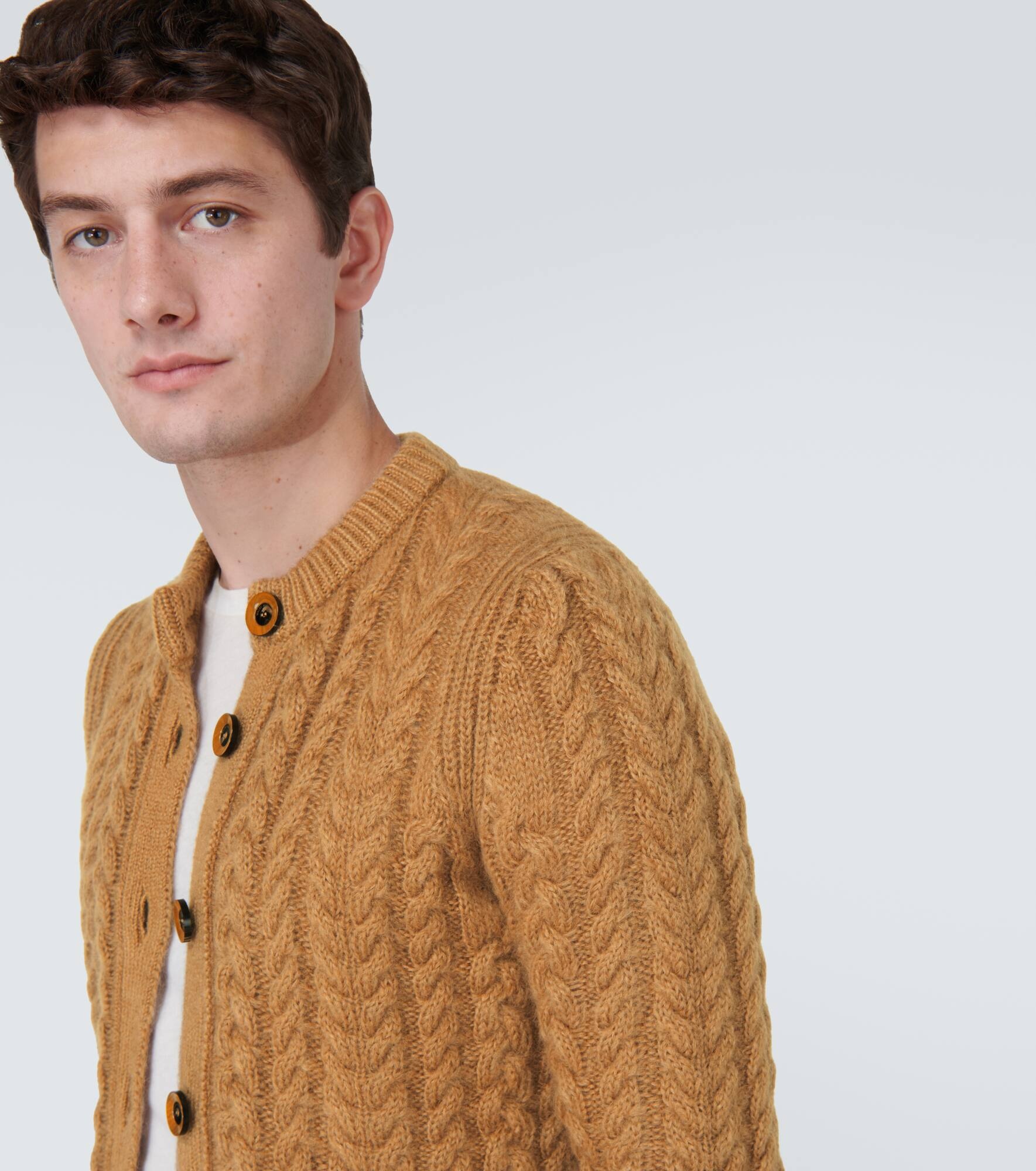 Cable-knit mohair-blend cardigan - 5